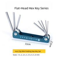 Jeu de clés Allen hexagonales pliables portables Powerlift THK011 8 en 1, clé Torx, tournevis multifonctionnel à tête plate, outil de réparation chromé
