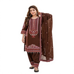 New <b>Women's</b> Designer Party Wear Pur Mul Chandheri <b>Top</b> Farshi Palazzo Dupatta Set Reversible Stretchable Wrinkle-Free Quick Dry - Product Image 1