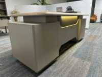Bureau de direction écologique haut de gamme en forme de L avec rangement Poste de travail de bureau moderne en bois pour