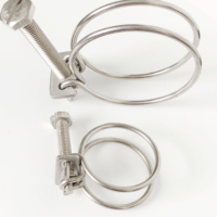 Collier de serrage en acier inoxydable de type américain, collier de serrage à double fil, collier de serrage métallique