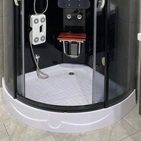 Cabines de douche en verre trempé transparentes, les plus populaires, avec éclairage LED, en alliage d'aluminium de luxe