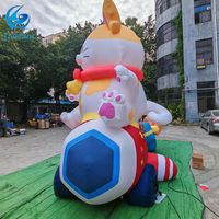 Sıcak satış şişme sahne kedi roket anime figürü performans için şişme Model ile reklam için Led ışık