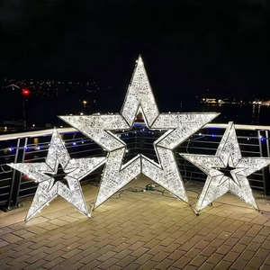 Grandes décorations de Noël extérieures, motif étoile lumineux à LED pour l'éclairage du Nouvel An - Product Image 4