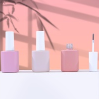Nouveau design 2026 – Bouteilles en verre vides de 10 ml pour vernis à ongles gel, couleur unie, avec couvercle et pinceaux, personnalisables avec logo OEM