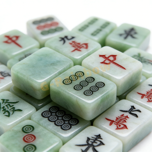 Factory Custom Color Custom Hand Painting Jade Look Mahjongg Tiles Stone American <strong>Majong</strong> Travel Game <strong>Set</strong> - Product Image 2