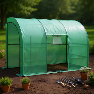 Invernadero Metálico D0100H5H2QJ de 10 x 5 x 7 pies con Cubierta de PVC y 2 Puertas Enrollables para Vivero y Jardín - Product Image 2