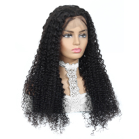Perruque en cheveux humains pré-épilée, Remy brésilien, Lace Front 13x4, bouclée crépue, avec baby hair, pour femmes