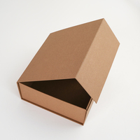 Boîte d'emballage express en papier kraft brun pliable avec logo personnalisable pour l'emballage de cadeaux, de vêtements et de chaussures