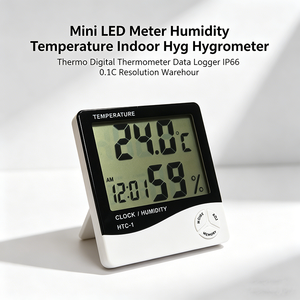 Mini Medidor LED <span class=keywords><strong>de</strong></span> Humedad y Temperatura, Higrómetro Interior, Termómetro Digital, Registrador <span class=keywords><strong>de</strong></span> <span class=keywords><strong>Datos</strong></span>, IP66, Resolución <span class=keywords><strong>de</strong></span> 0.1C, para Almacén - Product Image 1