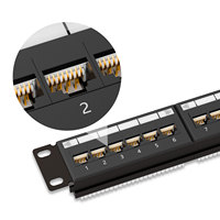 Panel Patch TOM-PN-28-C5e/C6/C6A 1U STP RJ45 Kosong 24-Port dengan Back Bar untuk Bersertifikasi Hitam