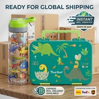 Boîte à lunch chauffante personnalisée pour enfants avec bouteille d'eau, en plastique PP de qualité alimentaire, pour la rentrée scolaire