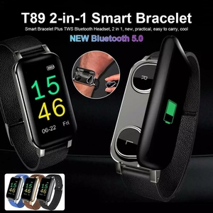 Montre connectée T89 <span class=keywords><strong>2</strong></span> en 1 avec écouteurs étanches IP67 Bracelet intelligent T89 avec écouteurs Bluetooth - Product Image 5