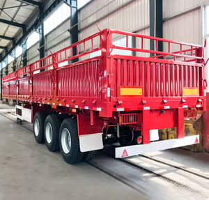 La belle qualité 3 essieux 4 essieux clôture Drop Side Board Remorque avec pick-up fermé paroi latérale Cargo Transport Truck Semi-remorque - Product Image 5