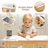 Table sensorielle en bois pour salle de classe avec 2 bacs, table de jeu Montessori pour sable et eau, pour l'école maternelle et la maternelle, certifiée EN71 ASTM