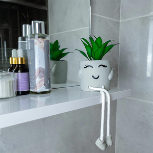 Cute Hanging Plant Pots With Rope Legs <b>Artificial</b> Succulent Decor For Desktop Living Room Bedroom Gift - Product Image 3