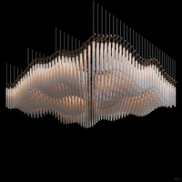 Lustre moderne de conception contemporaine avec éclairage LED long pour hall d'hôtel, personnalisation moderne
