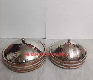 Casserole en bois et acier inoxydable, nouveau Design, vente en gros, fait à la main, marmite en bois personnalisée avec couvercle, nouvel arrivage - Product Image 1