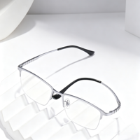 Lunettes de vue semi-cerclées en titane pur ultra-léger avec branches à ressort élastiques, pour myopie, verres optiques sur ordonnance