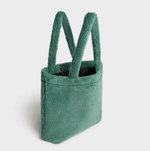 Bolsa de Compras Personalizada de Gran Capacidad, Estilo Simple, Tipo Teddy, de Felpa Suave y Peluda - Product Image 3