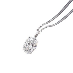 Collana con Pendente <span class=keywords><strong>Solitario</strong></span> da Donna in Oro Rosa 18K con <span class=keywords><strong>Diamante</strong></span> Ovale da <span class=keywords><strong>1</strong></span> <span class=keywords><strong>Carato</strong></span> Coltivato in Laboratorio e Quattro Griffe - Product Image 5