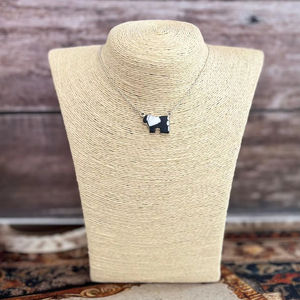 Collier en argent sterling fait main avec un buffle blanc pour femmes, ensemble de colliers en argent - Product Image 1