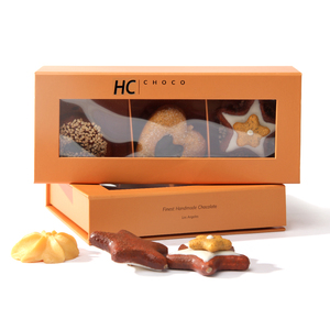 Customized Recyclable Copper Gold Magnetic Display Packaging UV Orange <b>Truffle</b> Biscuit Chocolate Paper Foil for Food Use - Product Image 3