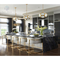 Table de bar moderne en faux pierre, finition brillante, garantie 10 ans, pour hôtel, salle de sport, centre commercial, supermarché, école, décoration