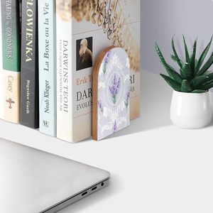 เครื่องประดับไม้ลาเวนเดอร์วินเทจตกแต่งที่กั้นหนังสือสำหรับนิตยสาร1คู่ (2ชิ้น) 5x3.1สำหรับบ้านห้อง - Product Image 5