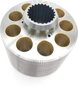 แผ่นวาล์วบล็อกกระบอกสูบปั๊มหลัก HongWang HPV95 สำหรับรถขุดตีนตะขาบ PC200-6 PC200-7 PC200-8 อะไหล่ปั๊มไฮดรอลิก สีเงิน - Product Image 1