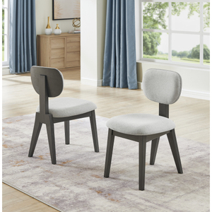 OE HOME 7-Piece 80" Oval Gray <b>Oak</b> Finish Dining Table Dual Pedestal Base Portable <b>Light</b> Gray Fabric Chairs (6-Seater No - Product Image 4