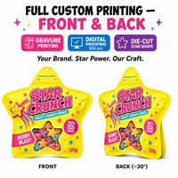 Bolsas de Mylar Personalizadas con Forma de Estrella, Ventana Transparente, Cierre Hermético, para Envasar Frutas, Dulces y Golosinas