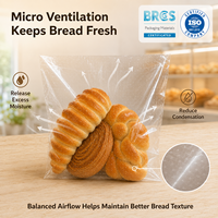 Sac à pain micro-perforé ventilé, anti-humidité, pour la conservation des produits frais, sachet de boulangerie, sûr pour les aliments