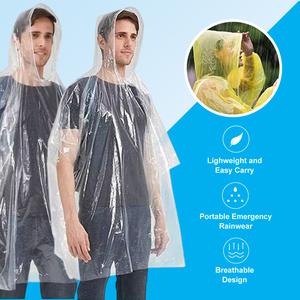Custom Logo Disposable Emergency Rain Poncho PE Plastic Waterproof <strong>Raincoat</strong> for Outdoor Travel - Product Image 6