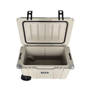 Hot Selling Customized Logo Outdoor Insulated Thermal Rotomolded Hard Cooler Box Ice Chest Wheeled Cooler