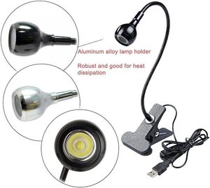 Lampe UV LED USB 3W pour le durcissement du gel, portable, avec pince flexible, lampe de bureau pour les fournitures de manucure, réparation de téléphones portables, usage professionnel - Product Image 2
