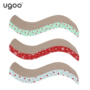 Novo produto s em forma de gato ondulado cartão, gato arranhões grande gato placa de arranhões brinquedo-halloween padrões - Product Image 2