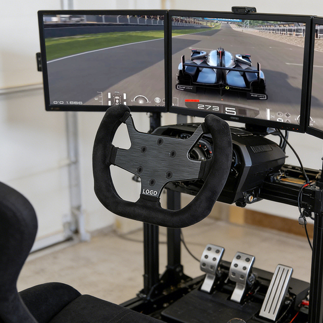 Professional Sim Racing Game Steering Wheel Universal 270mm Suede Formula Steering Wheel for Direct Drive Racing Simulator
