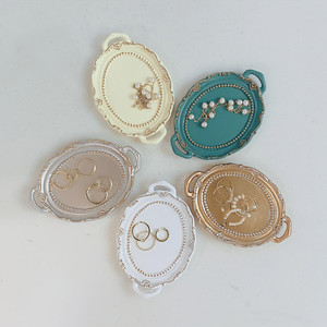 European Style Jewelry Tray 11.5x8x1.5cm Plastic Resin Storage <b>Plate</b> For Necklace <b>Rings</b> Bedroom Decor Gift - Product Image 4