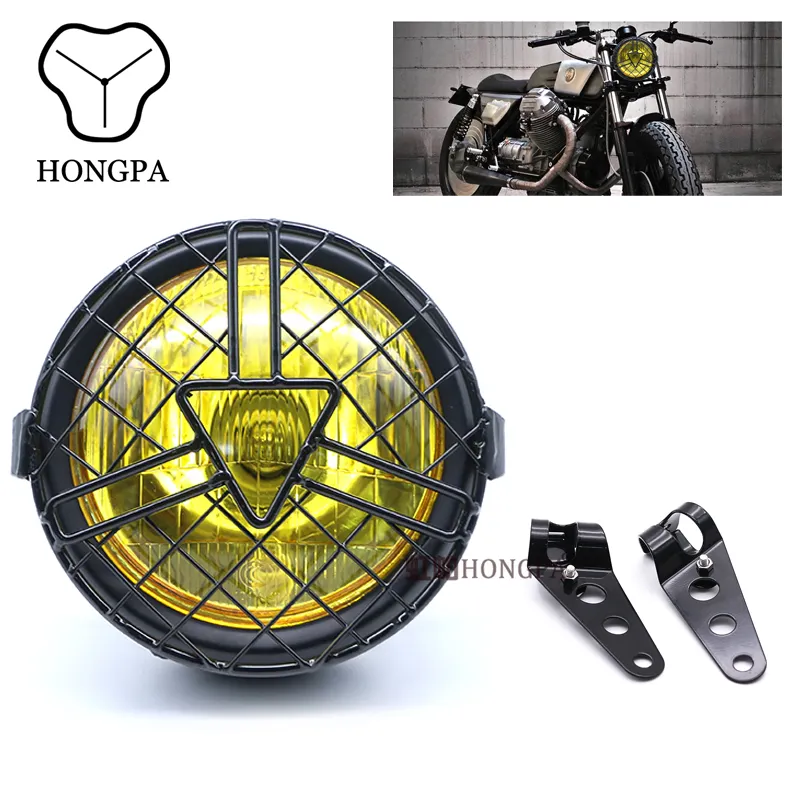 Alta qualidade 5,75 ''mais barato Custom Motocicleta Projetor Faróis Led H4 Farol Para Moto moto moto peças acessórios