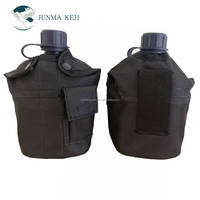 Bouteille d'eau noire 1L écologique en PE et aluminium, ultra-légère, imperméable, détachable, pour la randonnée, le camping, l'escalade, toutes saisons