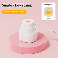 Kit de tampons journaliers en plastique DIY, six pièces, à pression, avec cordon à bouton unique, pour le suivi quotidien, personnalisable