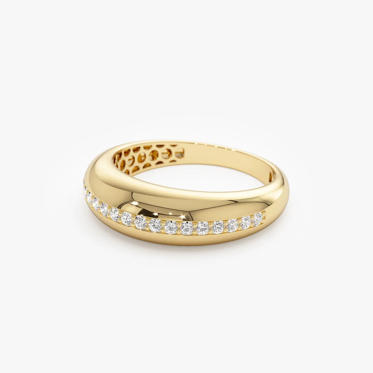 Bijoux de luxe VLOVE Bague de fiançailles en diamant Bague ballon dôme en or 14 carats