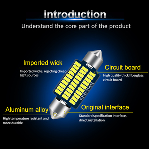 Kaidengzhe 3014 <span class=keywords><strong>voiture</strong></span> <span class=keywords><strong>LED</strong></span> lecture plaque d'immatriculation ampoules de plafond intérieur dôme feston lampe Auto toit - Product Image 5