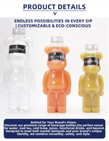 Botellas de Bebidas con Forma de Oso de 500 ml, Diseño Moderno, Tapa de Aluminio, Envase de Plástico PET para Jugo, Agua, Leche, Té, en Existencia