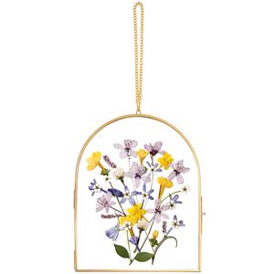 Nửa Thông Tư Trang Trí Nội Thất Vàng Handmade Độc Đáo Đôi Kính Hình Ảnh Khung Kính Ép Hoa Khung Cho Ép Hoa - Product Image 1