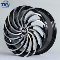 Rines de Aleación Forjados de 18 y 19 Pulgadas, 5x114.3, Negros con Acabado Mecanizado Tipo Turbina, para Autos de Pasajeros Honda y Toyota