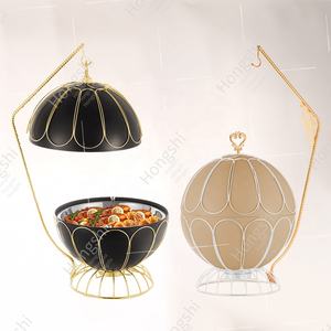 Basketbal Vorm Rvs Chafing Schotel Draadrek Roll Top Buffetwarmer Opknoping Cover Wit Verwarmend Materiaal - Product Image 1