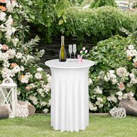 Housses de table rondes en spandex avec jupe, nappes extensibles carrées pour tables hautes de bar et de fête