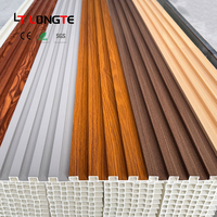 Panel de Pared de PVC WPC de Estilo Moderno para Decoración Interior y Exterior, Revestimiento de Panel de Pared de Rejilla Acanalada de Madera Plástica Compuesta WPC