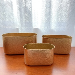 Artificial Phalaenopsis Orchid Plant In Gold Hammered <b>Square</b> Pot For Home Decor Wedding Display - Product Image 4